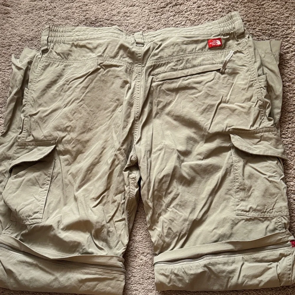 Convertible Zip-off Tan Cargo Pants by North Face. Women Size 10